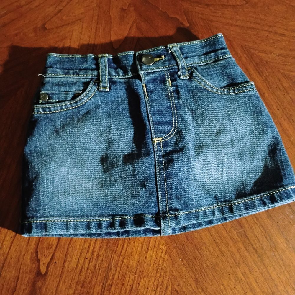 (1138) Place brand Denim Skirt - Size: 12-16 months